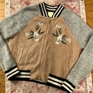 Anthropologie bomber style sweater jacket